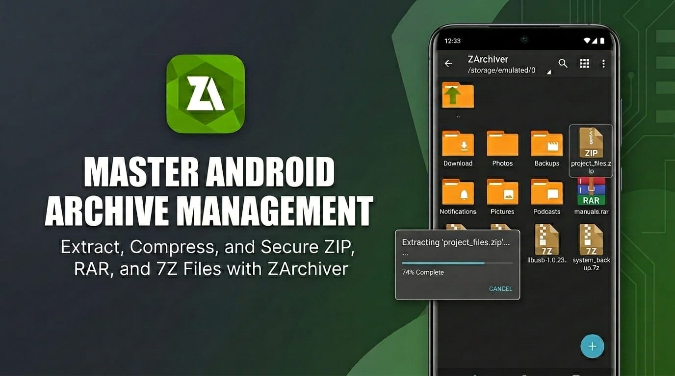 how to use zarchiver on android
